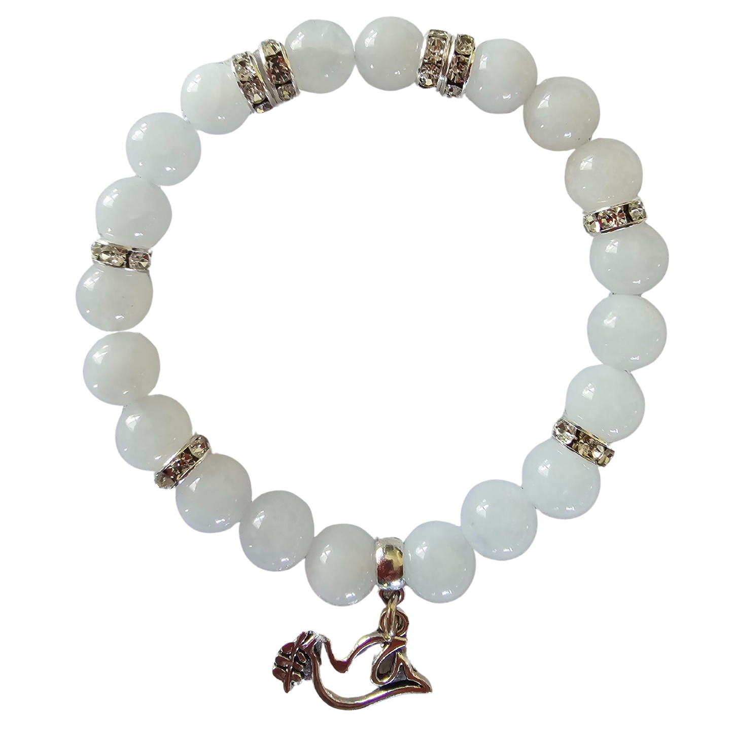 White Jade Dove Bracelet