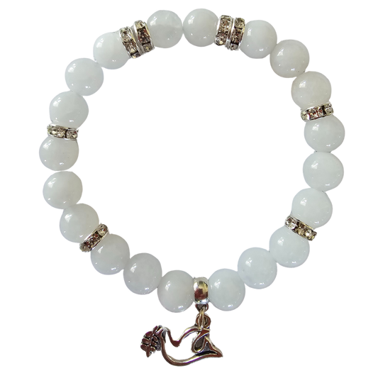 White Jade Dove Bracelet