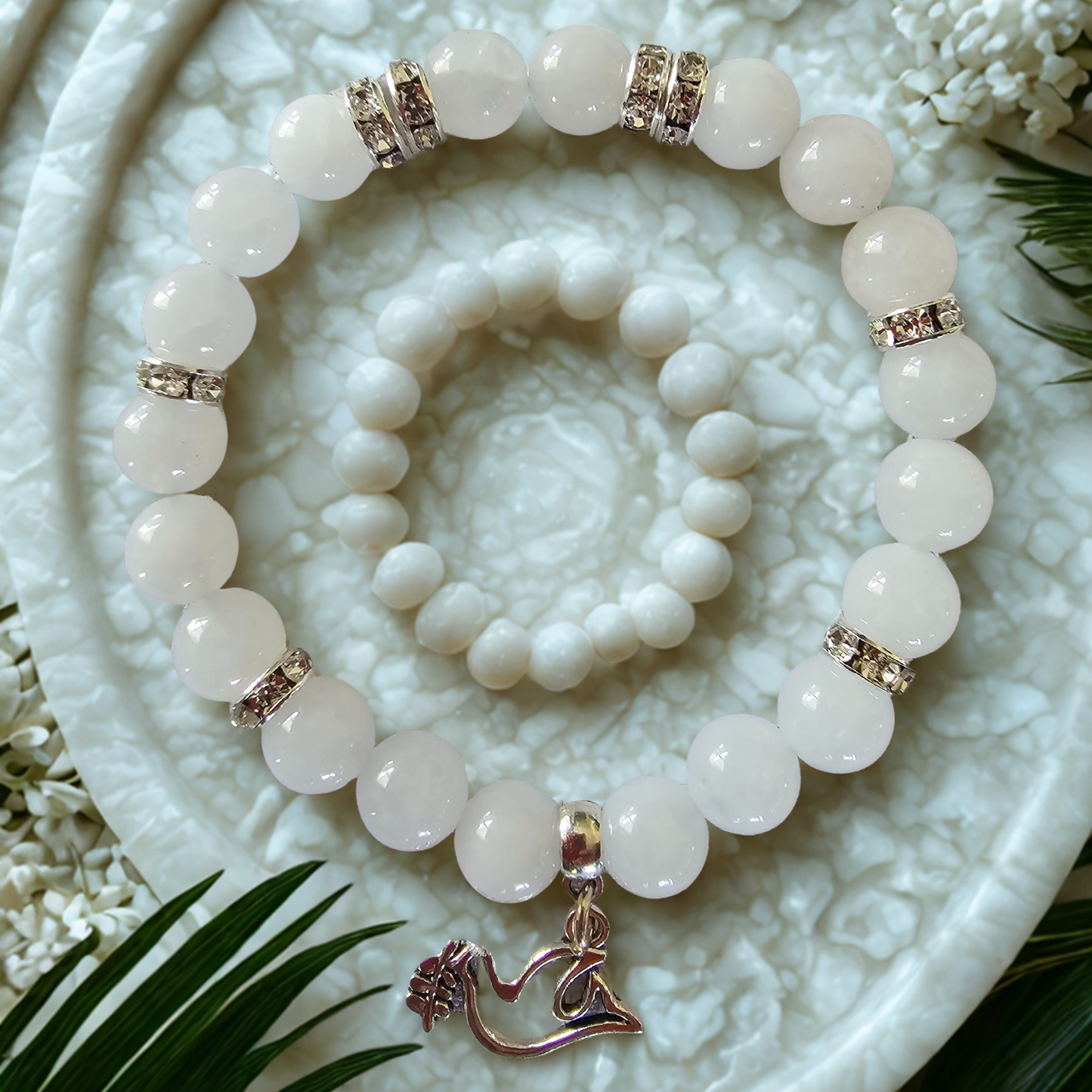 White Jade Dove Bracelet